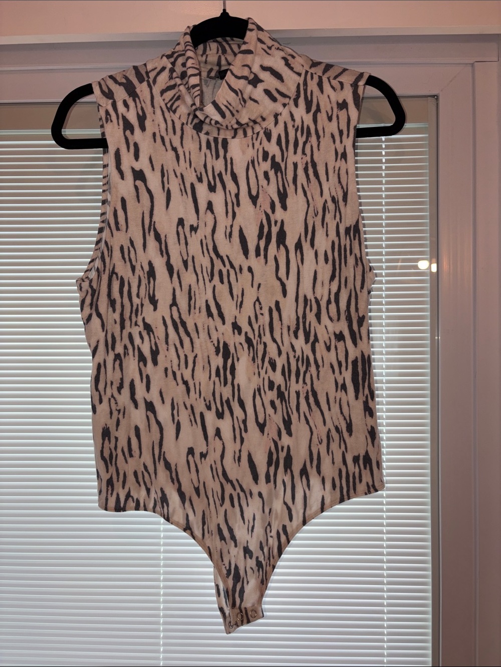 Express Leopard Print Bodysuit Size XL